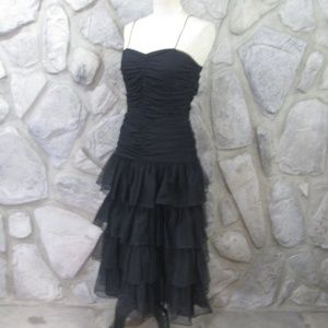 Vintage 80's Black Dotted NetParty Dress